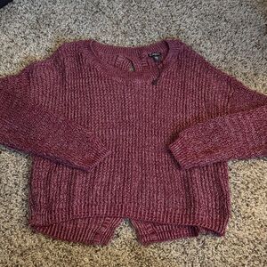 Express Women's Burgundy Knit Sweater